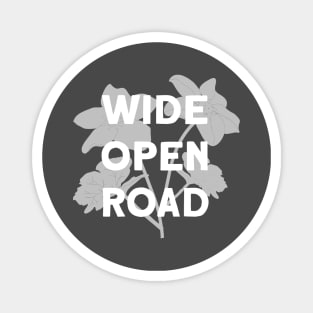 Wide Open Road, grey & white Magnet